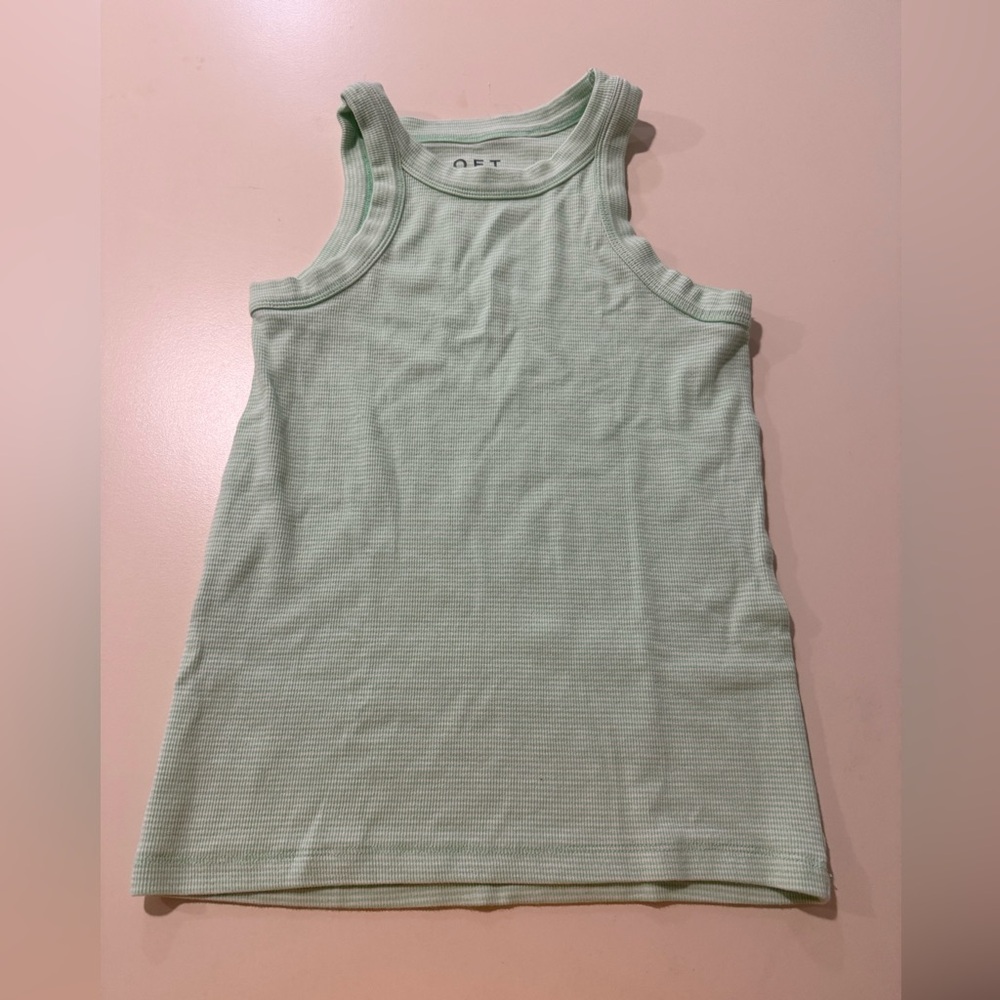 LOFT green striped high neck tank